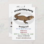 アルマジロ胴縁トカゲ漫画イラストレーション 招待状 (正面/裏面)