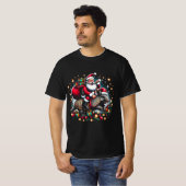アルマジロ醜いギフトサンタライディングアルマジロ Tシャツ (正面フル)