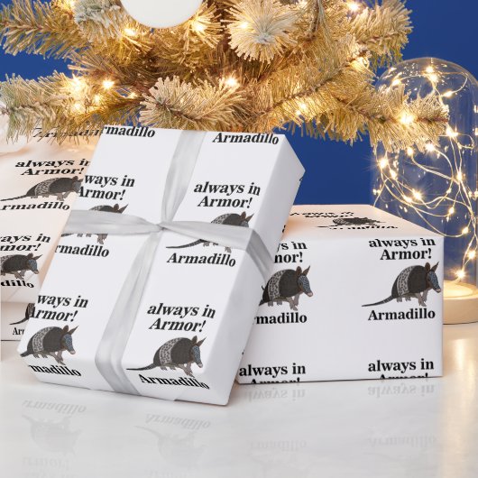 アルマジロ 動物 おもしろい ラッピングペーパー (クリスマス)