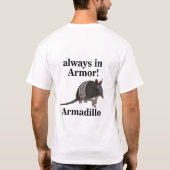 アルマジロ 動物 おもしろい Tシャツ (裏面)