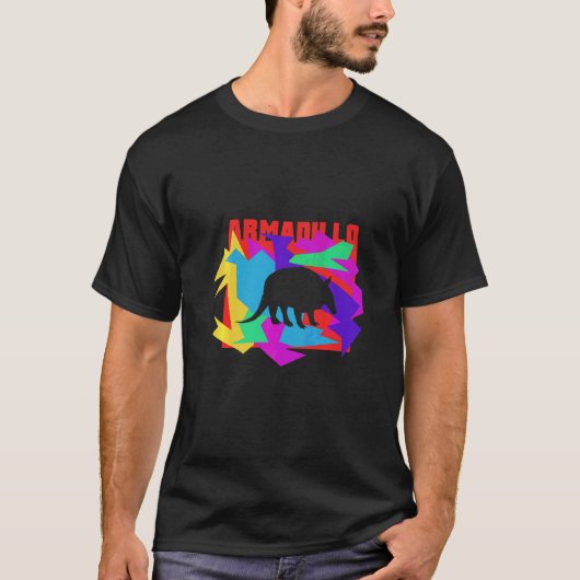 アルマジロ 動物 モザイク パズル Tシャツ (正面)