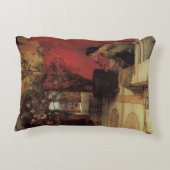 アルマタデマのオレアンダー、ヴィンテージの花 アクセントクッション (裏面)