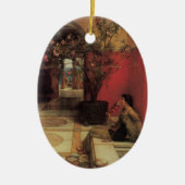 アルマタデマのオレアンダー、ヴィンテージの花 セラミックオーナメント (正面)