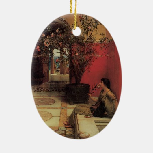 アルマタデマのオレアンダー、ヴィンテージの花 セラミックオーナメント (裏面)