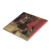 アルマタデマのオレアンダー、ヴィンテージの花 タイル (側面)