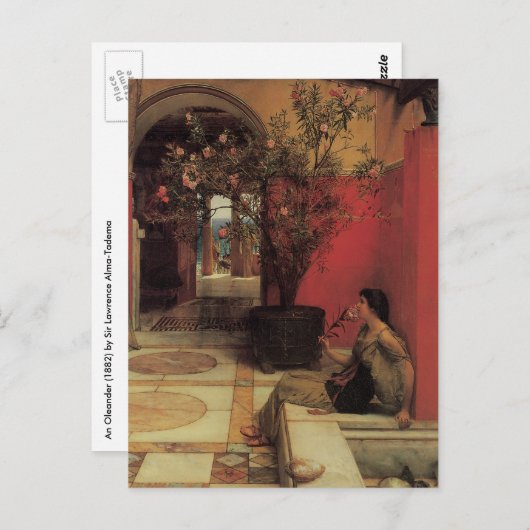 アルマタデマのオレアンダー、ヴィンテージの花 ポストカード (正面/裏面)