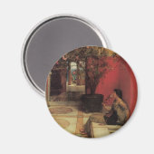 アルマタデマのオレアンダー、ヴィンテージの花 マグネット (正面/裏面)