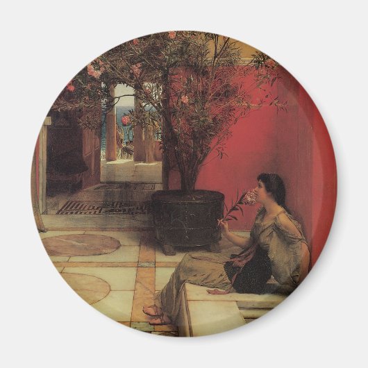 アルマタデマのオレアンダー、ヴィンテージの花 マグネット (正面)