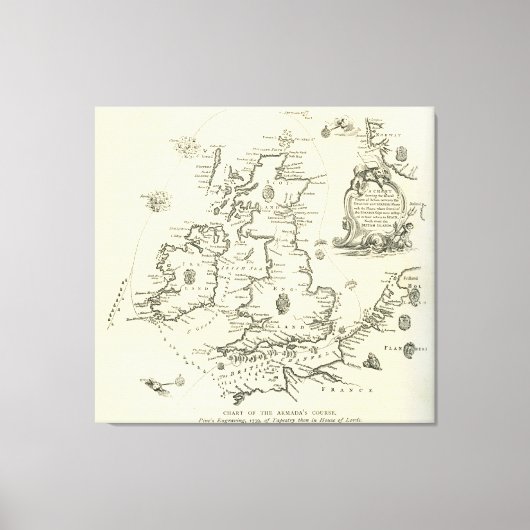 アルマダのコースのスペインの図 キャンバスプリント (正面)