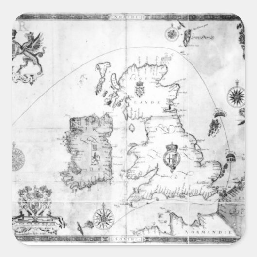 アルマダ艦隊のルートを示す地図 スクエアシール (正面)