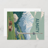 アルマティピークスアンドタワーズインコールドレトロビュー ポストカード (正面/裏面)