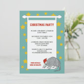 アルマディロサンタクリスマスパーティー(ヴィンテージグリーン) 招待状 (スタンド正面)