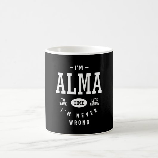 アルマパーソナライズされたー名誕生日 コーヒーマグカップ (中央)