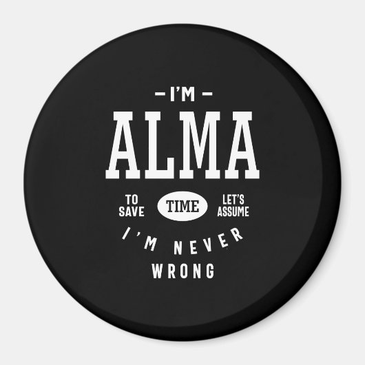 アルマパーソナライズされたー名誕生日 マグネット (正面)