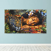 「アルマヤ」ジャガーの開花 – アマゾニアの女性 キャンバスプリント (インサイチュ (ウッドフロア))