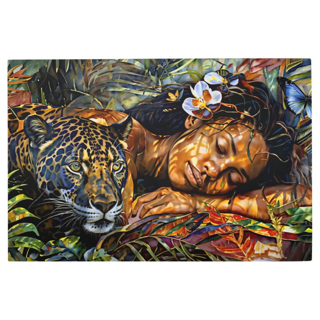 「アルマヤ」ジャガーの開花 – アマゾニアの女性 メタルプリント (正面)