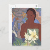 アルマン・マノキアン『ポリネシアの女とティキ』 1929年 ポストカード (正面/裏面)