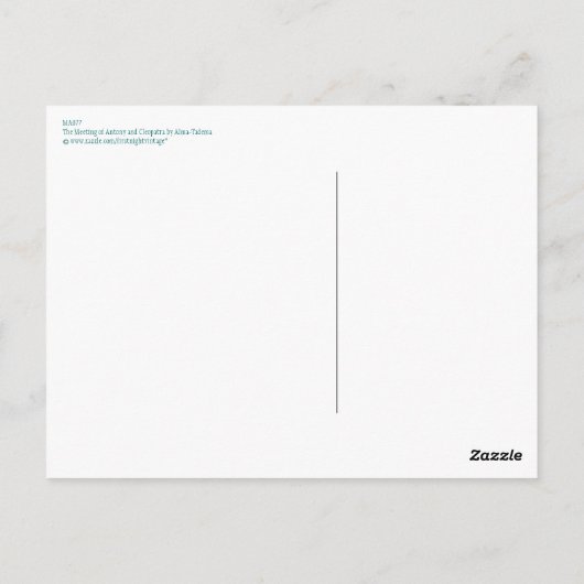 アルマ・タデマによるアントニウスとクレオパトラの会見 ポストカード (裏面)