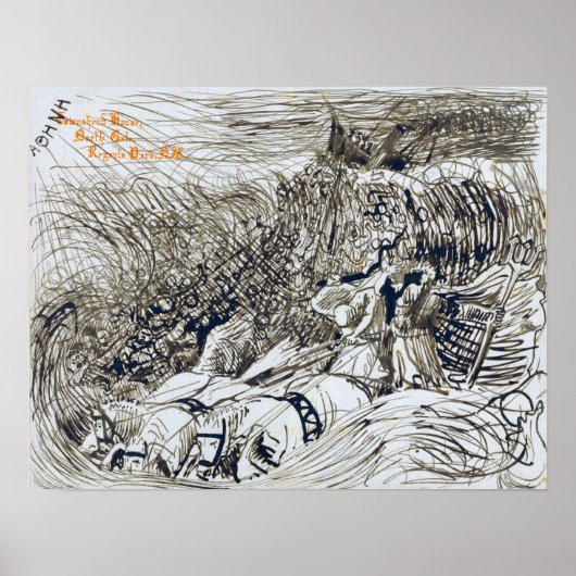 アルマ・タデマ – 沈下する汽船と海王星の波… ポスター (正面)