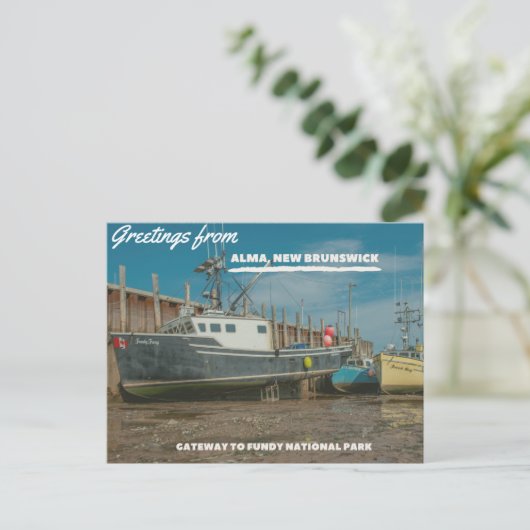 アルマNBとファンディ国立公園からの挨拶 ポストカード (スタンド正面)