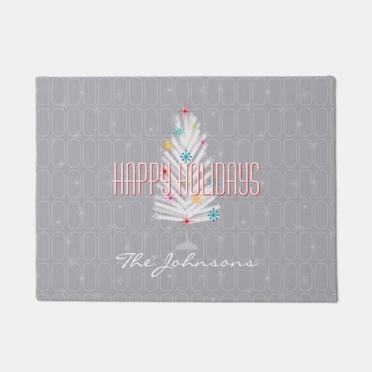 アルミクリスマスツリーグレークリスマス ドアマット (正面)