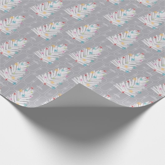 アルミクリスマスツリーグレークリスマス ラッピングペーパー (角)