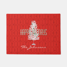 アルミクリスマスツリーレッドクリスマス ドアマット