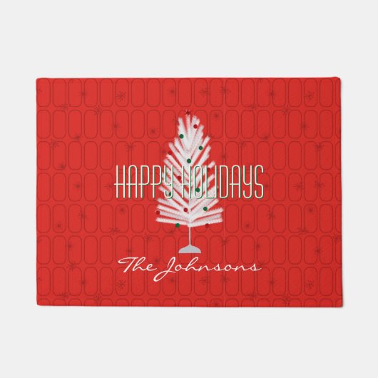 アルミクリスマスツリーレッドクリスマス ドアマット (正面)