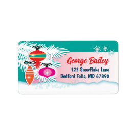 アルミクリスマスツリー差出人住所ラベル3 ラベル