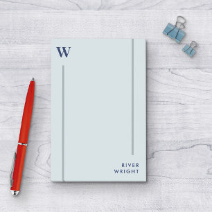 アルミグレー&ネイビーモノグラム&名前 ポストイット