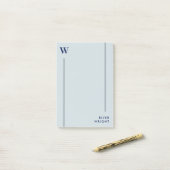 アルミグレー&ネイビーモノグラム&名前 ポストイット (デスク上)