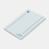 アルミグレー&ネイビーモノグラム&名前 ポストイット (アングル)