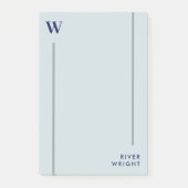 アルミグレー&ネイビーモノグラム&名前 ポストイット (正面)