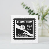 アルミニウムの10周年結婚記念日の伝統的な贈り物 招待状 (スタンド正面)