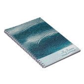 アルミニウムグランジダークアクアブルーとホワイトウェーブ ノートブック (右側)