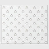 アルミニウムシルバーグレー婚約リングや輪オンホワイト ラッピングペーパー (フラット)