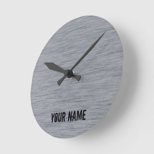 アルミニウムブラシ仕上げメタル構造 ラウンド壁時計 (傾斜)