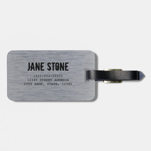 アルミニウムブラシ付きメタル構造 ラゲッジタグ (裏面横)