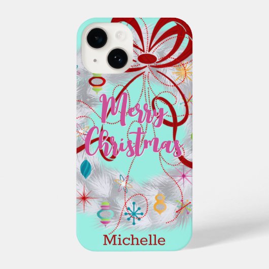 アルミニウムリースレトロクリスマス iPhoneケース (裏面)