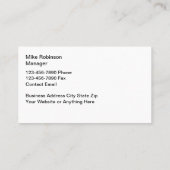 アルミニウム供給会社の名刺 名刺 (裏面)