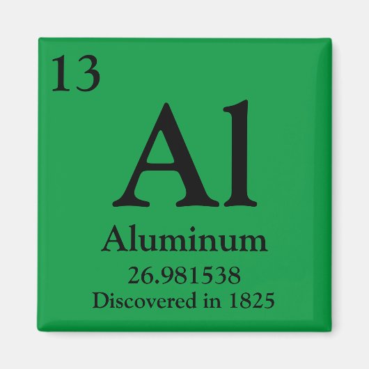 アルミニウム周期表 マグネット (正面)