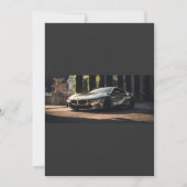 アルミニウム未来的レースカー招待状 招待状 (正面)