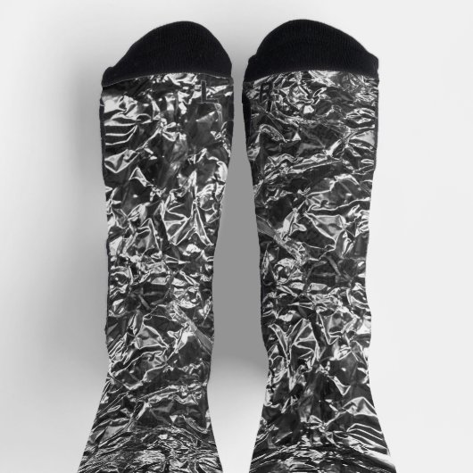 アルミニウム箔金属テクスチャ ソックス (上部)