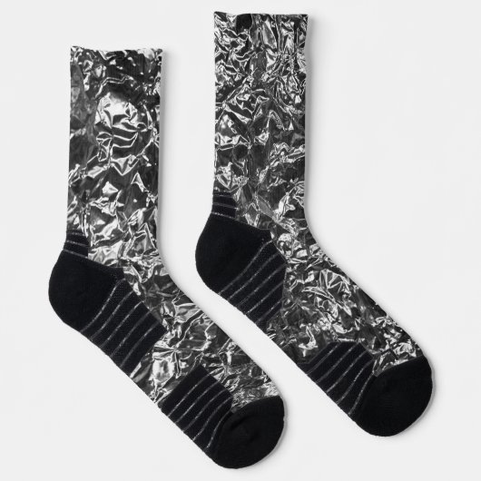 アルミニウム箔金属テクスチャ ソックス (右)