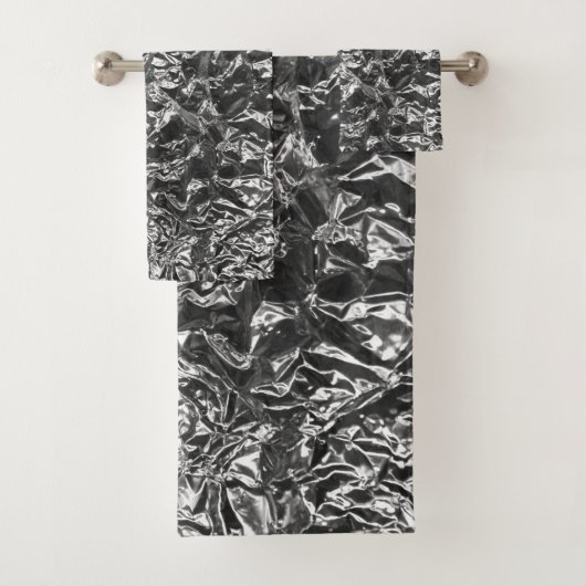 アルミニウム箔金属テクスチャ バスタオルセット (インサイチュ)