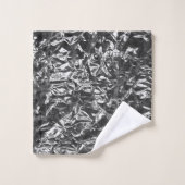 アルミニウム箔金属テクスチャ バスタオルセット (ウォッシュタオル)