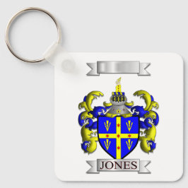アルミニウム製キーケース Jones 家の姓とシールド キーホルダー