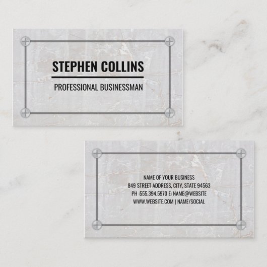 アルミニウム金属およびねじ | 大理石 名刺 (正面/裏面)