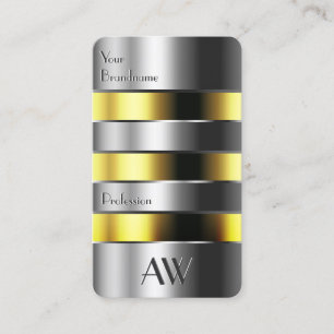 アルミニウム銀は黄色の流体フェイク3D文字 名刺