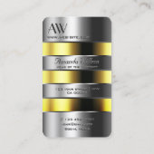 アルミニウム銀は黄色の流体フェイク3D文字 名刺 (裏面)